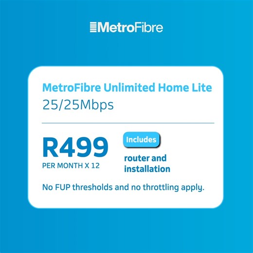 5.7K views · 107 reactions | Don’t get caught up in the mess of unstable and throttled fibre. Join Metro Fibre and get unlimited home lite for a seamless online experience. Sign up for our 12 month and enjoy free installation and service activation. | Telkom | Facebook