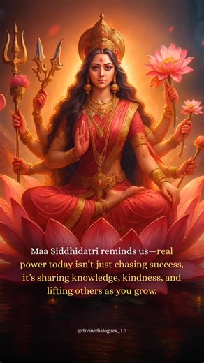 Divine Dialogues 😇🧿🙏🏻 | Maa Siddhidatri: Power in Uplifting Others On the ninth day of Navratri, we worship Maa Siddhidatri, the giver of wisdom, strength, and... | Instagram