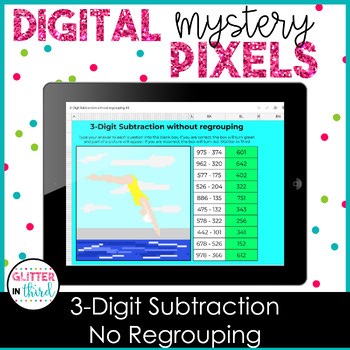 Subtraction Pixel Art | 3-Digit No Regrouping Digital Math Mystery Pictures