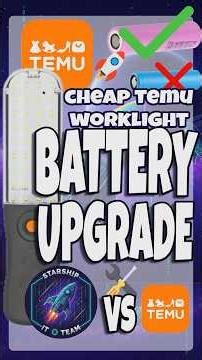 Cheap Temu Work Light Battery Upgrade! 🔋🚀#tools #diy #repair #18650