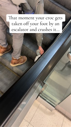 @Crocs you should send me a new pair of shoes, your shoe saved my toes #crocs #escalator #uhoh