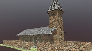 Medieval Stone Church with Stone Wall - Download Free 3D model by Sereib