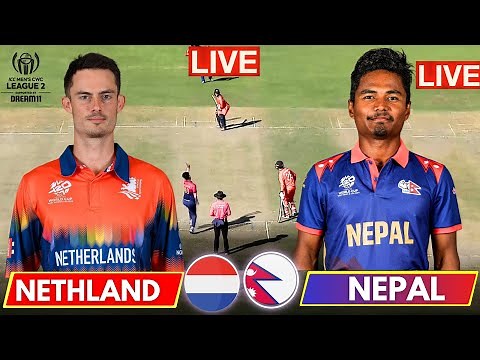 🔴Live: Netherlands vs Nepal, 75th Match | NED vs NEP | Live Score & Commentary 1st innings