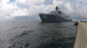 PENSACOLA, Fla. — Check out this timelapse of USS Richard M. McCool, Jr. (LPD 29) pulling into Naval Air Station (NAS) Pensacola!!! Sailors and officers from McCool are scheduled to participate in a Greater Pensacola Commissioning Committee-sponsored commissioning ceremony Sept. 7. #CNRSE #NASP #CNIC #USFF #USFleetForces | NAS Pensacola