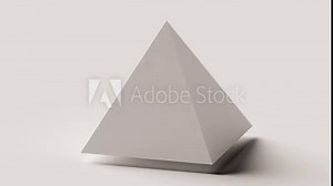 Simple pyramid rotation. 3d shape animation. Futuristic corporate design.