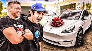 SURPRISING DAVID DOBRIK WITH A TESLA! | NELK