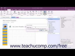 OneNote 2016 Tutorial Custom Templates Microsoft Training