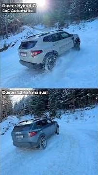 Duster 1.2 TCe 4x4 Manual vs Hybrid-G 4x4 Automatic Snow offroad test #snow #duster #offroad