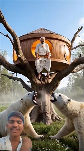 Craftsman builds tree house to escape bears 🏠 #ai​ #house​ #craft​