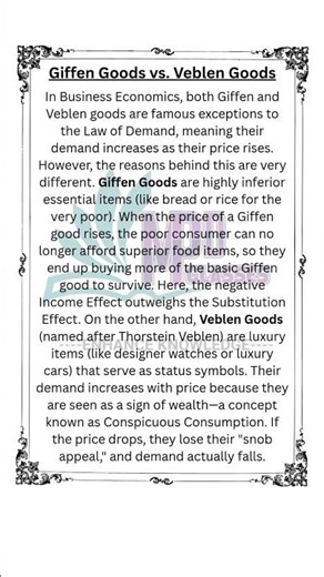 Giffen vs. Veblen Goods Explained #commerce #economics #ugcnetcommerce #ugcnet2025