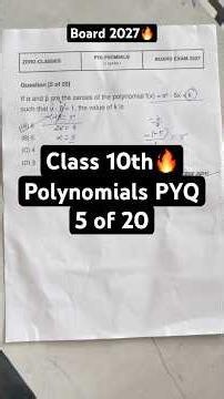 Find the Value of k | Chapter 2 Polynomials | Class 10 Maths | CBSE 2027