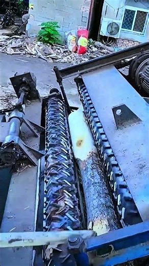 Watch a Giant Wood Rolling Machine Straighten Twisted Logs Instantly! 😲 #Woodworking