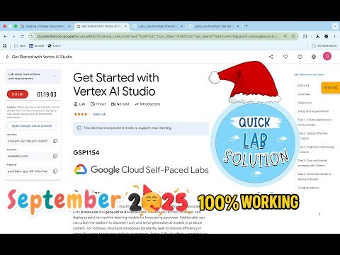[September 2025] Get Started with Vertex AI Studio | #qwiklabs | #GSP1154 | [With Explanation🗣️]