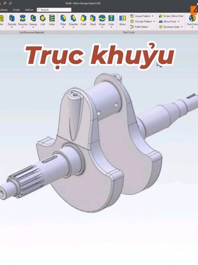 Trục Khuỷu dựng 3D bởi phần mềm Alibre Design #alibre #4ctech #phanmem #ve3d #truckhuyu