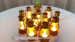 12 Pack Mini Lantern for Little Cowboy Centerpieces Tables Ideas Western Party Favor Decorations Wedding Decor Camping with 4inch Flickering LED Candle, Vintage Table Toppers Decorative