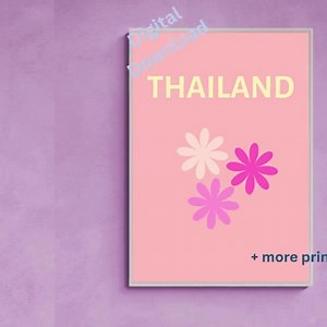 Thailand Map Poster – Colorful Travel Wall Art – Printable Asia Country Print (digital Download) - Etsy