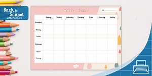 Weekly Planner for Home | Back to School | Raindrop Theme