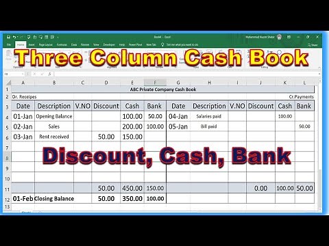How to create three column cash book | cash book general ledger | how to create petty #cashbook
