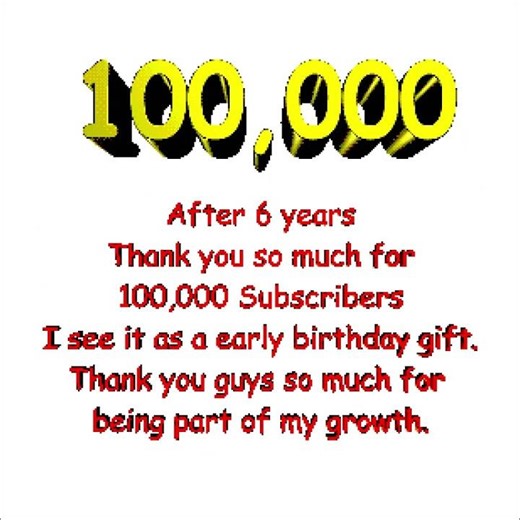 Thanks for 100K Subscribers!