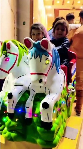 Fun Ride on Colorful Electric Horses | Kids Enjoying at the Mall