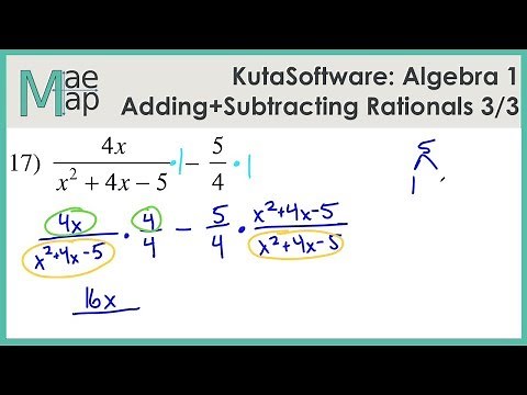 KutaSoftware: Algebra 1- Adding And Subtracting Rational Expressions Part 3