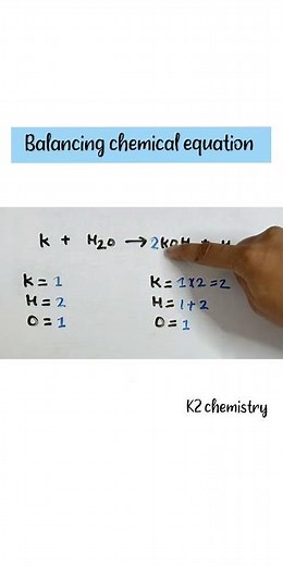 how to balance k + h2o → koh + h2 #balancechemicalequation