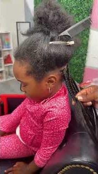 Bantu Knot & Knotless Braid Style 👧🏽💖 | #kidsbraids #bantuknots #haircare