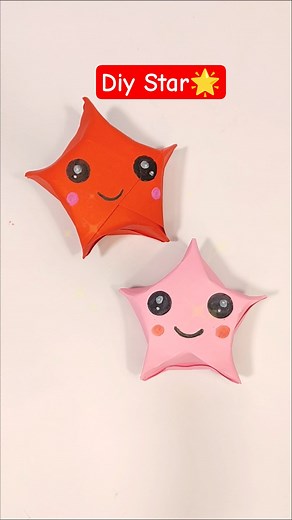 Easy Paper Star Craft/ Diy colorful paper star decoration #viral