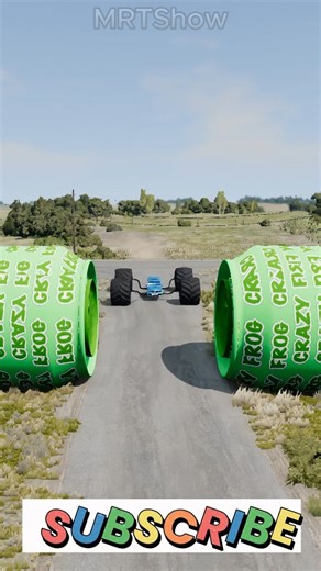 Big & Small Cars vs Chained Hydraulic Crush - BeamNG.drive