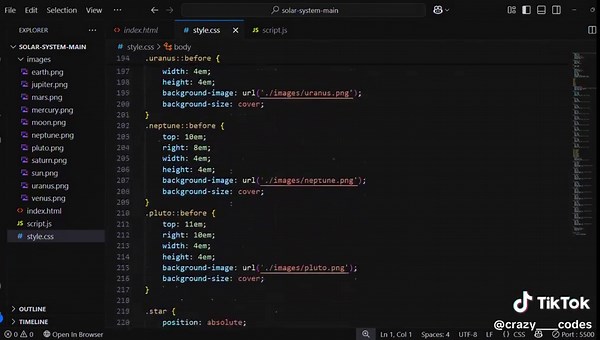 Solar system. #html#html #css.style #javascript