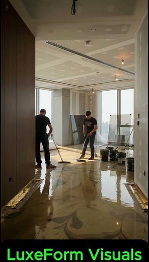 High-End Penthouse Renovation | Stunning Gold Metallic Epoxy Floor