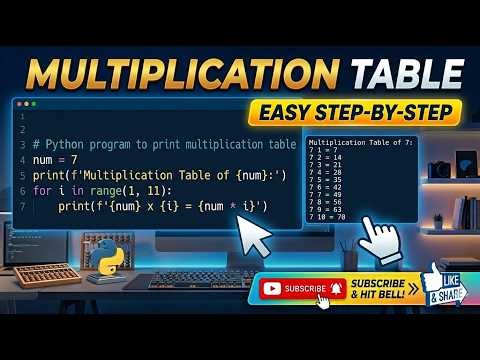 Print Multiplication Table Using Python Programming