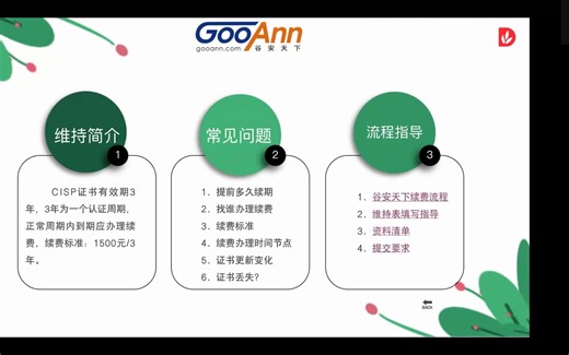 谷安天下CISP维持视频讲解