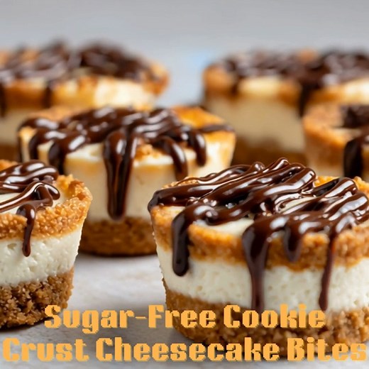 Sugar-Free Cookie Crust Cheesecake Bites 燎 Creamy mini cheesecakes...
