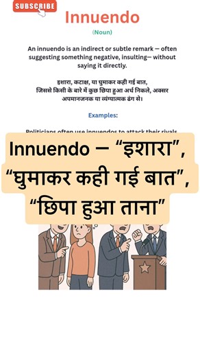 "Innuendo Meaning with Cartoon | Innuendo ka Hindi Meaning & Examples | Learn English Easily"