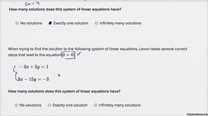 Number of solutions to a system of equations algebraically
