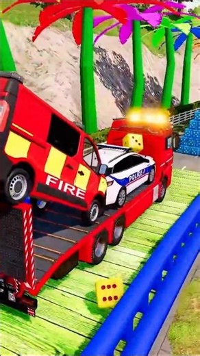 TRANSPORTING POLICE CAR #fs22 #policecars #colorfulcars #tractor