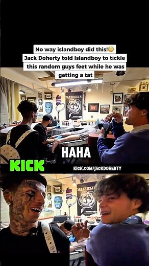 Jack Doherty had Islandboy tickle random guys feet while getting a tattoo #jackdoherty #islandboys