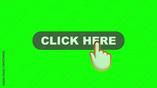 computer mouse and hand cursor Pop up animation motion graphic with chroma green screen clip template 4k