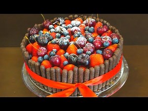 How To Make Chocolate Fruits Cake 💕 Easy Chocolate Cake To Do With Kids