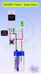 Test Any MOSFET with Just 2Resistors #electrical #electricalwork #powerdbyelectric #diagram #electric #electricity #electricitychallenge | Powerd By Electronic