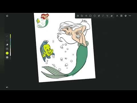 Coloring Ariel 🧜‍♀️ | Fun Mermaid Drawing & Learn Colors | Colorin Art Pad