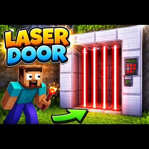 Minecraft Laser Door 🔥 | High-Tech Security Entrance Using Redstone #minecraft #viral #gaming
