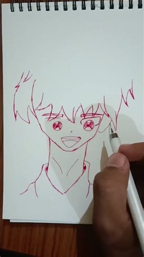 🖊️ Anime Boy Pen Art ✒️ | Clean Line Drawing #shorts