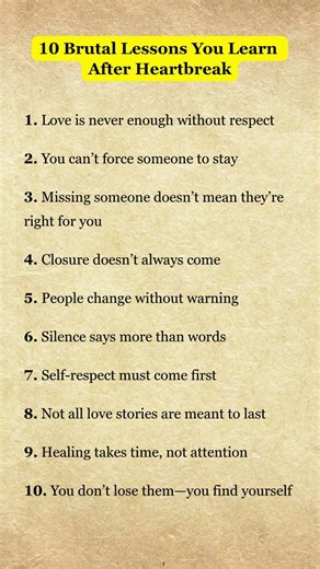 10 Brutal Lessons You Learn After Heartbreak 💔 #SelfGrowth #Mindset