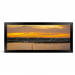 A View Of Lymington Harbour Picture Framed Wall Art in Colour by Sue Knight ID #1036085