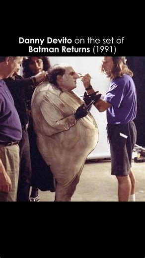 Danny Devito on the set of Batman Returns (1991)