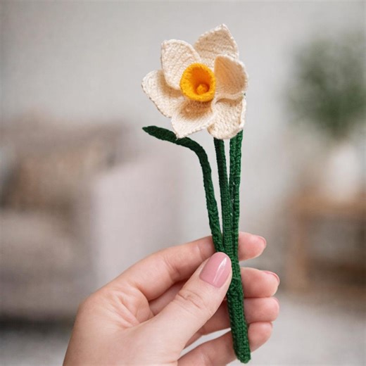 Daffodil Crochet Pattern PDF, Narcissus Flower Tutorial, Spring Floral Decor, DIY Bouquet Project - Etsy
