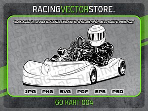 Dirt Track Go Kart Race Car Highly Detailed Vector Clipart Image in .svg .ai .eps .pdf .png .jpg .psd - Etsy