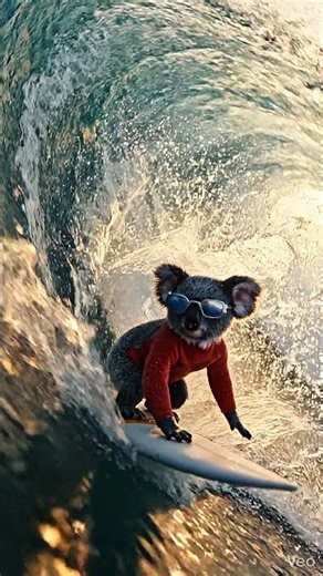 When a KOALA is a PRO SURFER! 🐨🏄‍♂️ #shorts #surfing #funny